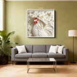 Elegant Floral Rooster Jigsaw Puzzle 1000 Pieces