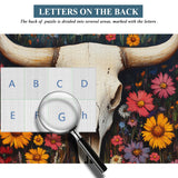 Puzzle Crâne de Fleurs Sauvages 1000 Pièces