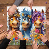 Puzzle Troupeau de chevaux joyeux 1000 pièces