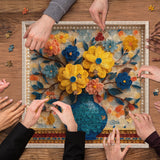 Puzzle en forme de vase à fleurs en papier - 1000 pièces