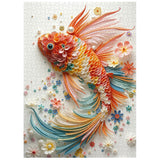 Puzzle en bois de poissons Koi fleuris, 1000 pièces