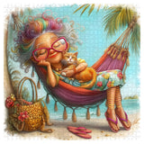 Grandma's Beach Nap Jigsaw Puzzle 1000 Pieces