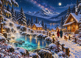 Winter Hot Spring Village Puzzle 1000 pièces