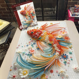 Puzzle en bois de poissons Koi fleuris, 1000 pièces