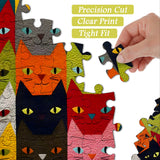 Colorful Cat Faces Jigsaw Puzzle 1000 Pieces