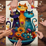 Floral Cats Jigsaw Puzzle 1000 Piece
