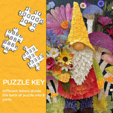 Puzzle Fleurs et Gnome 1000 pièces