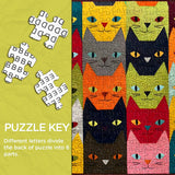 Colorful Cat Faces Jigsaw Puzzle 1000 Pieces
