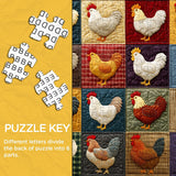 Colorful Quilt Chickens Jigsaw Puzzle 1000 Pieces