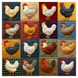 Colorful Quilt Chickens Jigsaw Puzzle 1000 Pieces