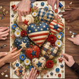 Patriotic Hearts Jigsaw Puzzle 1000 Pieces