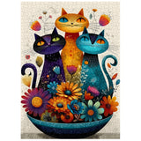 Floral Cats Jigsaw Puzzle 1000 Piece