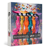 Puzzle papillon et muse 1000 pièces