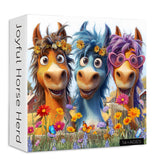 Puzzle Troupeau de chevaux joyeux 1000 pièces