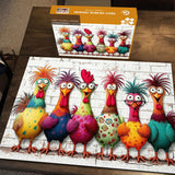 Crazy Colorful Chickens Jigsaw Puzzle 1000 Pieces