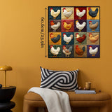 Colorful Quilt Chickens Jigsaw Puzzle 1000 Pieces