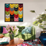 Colorful Cat Faces Jigsaw Puzzle 1000 Pieces
