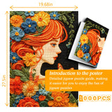 Puzzle Muse Floral Broderie 1000 Pièces