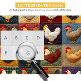 Colorful Quilt Chickens Jigsaw Puzzle 1000 Pieces