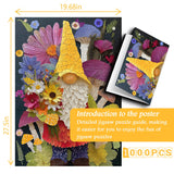 Puzzle Fleurs et Gnome 1000 pièces