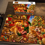Animaux mignons et veille de Noël Puzzle 1000 pièces