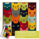 Colorful Cat Faces Jigsaw Puzzle 1000 Pieces