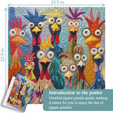 Colorful Clucks Jigsaw Puzzle 1000 Piece