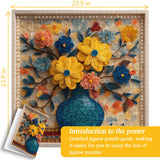 Puzzle en forme de vase à fleurs en papier - 1000 pièces