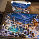 Winter Hot Spring Village Puzzle 1000 pièces