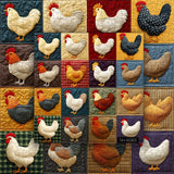 Colorful Quilt Chickens Jigsaw Puzzle 1000 Pieces
