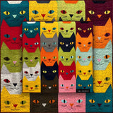 Colorful Cat Faces Jigsaw Puzzle 1000 Pieces