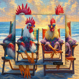 Beach Roosters Jigsaw Puzzle 1000 Pieces