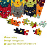 Colorful Cat Faces Jigsaw Puzzle 1000 Pieces