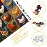 Colorful Quilt Chickens Jigsaw Puzzle 1000 Pieces