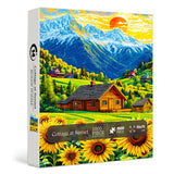 Cottage at Sunset Jigsaw Puzzle 1000 Pieces