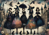 Raven Night Girls Jigsaw Puzzle 1000 Pieces