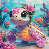 Puzzle en forme de tortue rose 1000 pièces