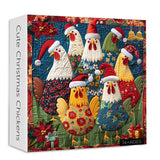 Cute Christmas Chickens Jigsaw Puzzle 1000 Piece