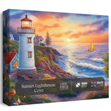 Sunset Lighthouse Cove Jigsaw Puzzles 1000 Pieces
