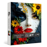 Puzzle Femme Fleur Colorée 1000 Pièces