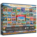 Amerika in Briefmarken Puzzle 1000 Stück