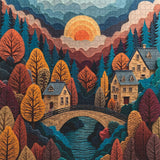 Golden Sunset Village Jigsaw Puzzle 1000 Pieces