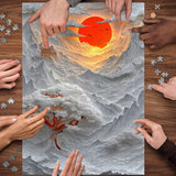 Sunset Paper Mountains Jigsaw Puzzle 1000 Pieces