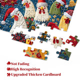 Cute Christmas Chickens Jigsaw Puzzle 1000 Piece