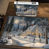 Moonlit Snowy Night Jigsaw Puzzle 1000 Pieces