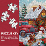 Red Truck Christmas Cottage Jigsaw Puzzles 1000 Pieces