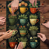 Puzzle da 1000 pezzi con tazze piene di piante