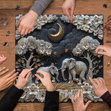 Moonlight Elephants Jigsaw Puzzle 1000 Piece