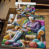 Grandma's Knitting Time Jigsaw Puzzle 1000 Pieces