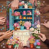 Puzzle ritmico con armadietto floreale, 1000 pezzi